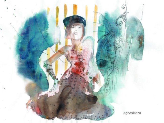agnes laczo art print illusztrator illustration beautiful woman girl fashion drawing painting watercolor.jpg