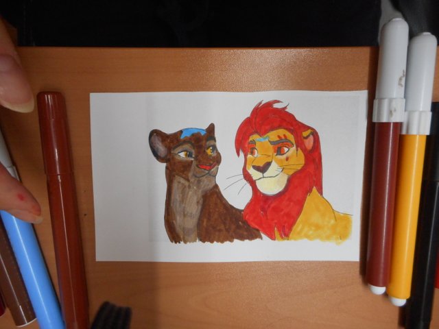 Coloring  Kion & Rani - The Lion Guard Drama King   - Markers (1).JPG