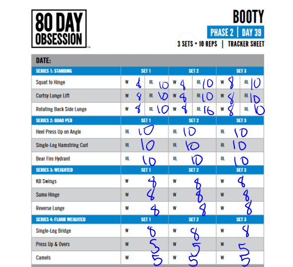 Day 39 of Workout Program - Booty Day: 80 Day Obsession — Steemit