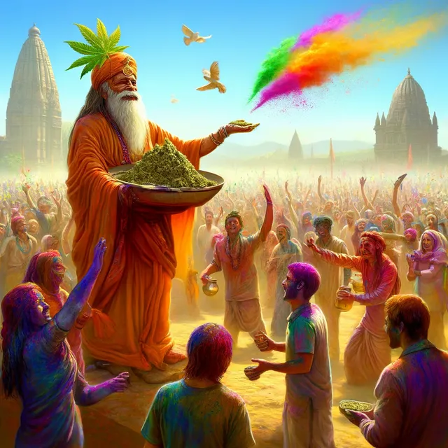 DALL·E 2024-03-29 19.56.59 - A vibrant and colorful scene of the Holi festival in India, with people joyously throwing brightly colored powders into the air, symbolizing the celeb.webp