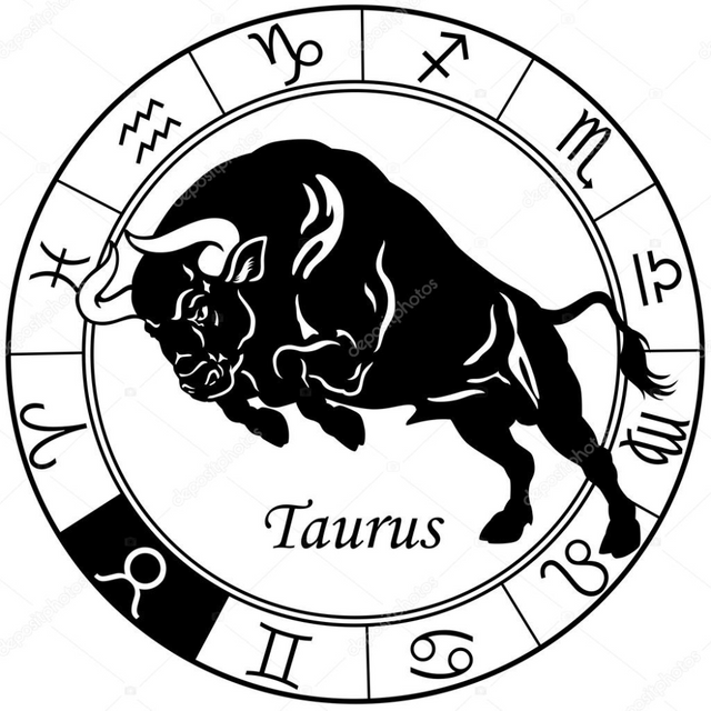 Signo del zodíaco de Tauro blanco negro.png