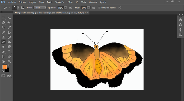 Captura pantalla completa dibujo mariposa coloreo4 photoshop.PNG
