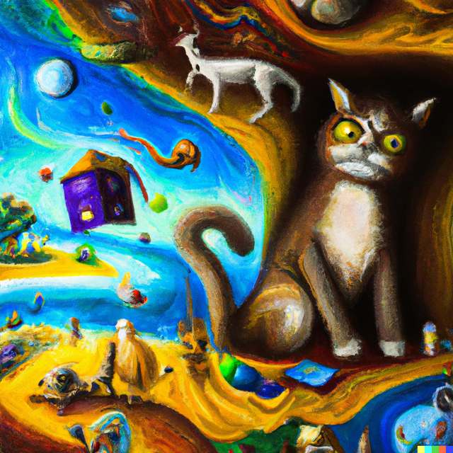 DALL·E 2023-02-03 16.57.03 - oil panting of another dimension of weird things happening  and there's a cute huge angry cat in the middle.png