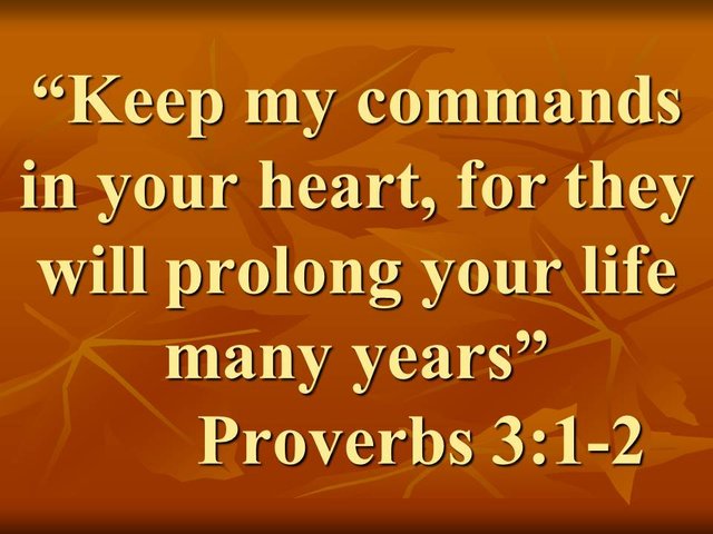Wisdom and Immortality. Keep my commands in your heart, for they will prolong your life many years. Proverbs 3,1,2.jpg