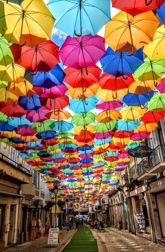 The Street With Colorful Umbrellas Steemit