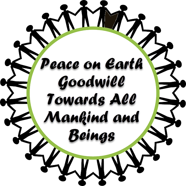 circle of black cut out people holding hands Peace on earth good will towards mankind.png