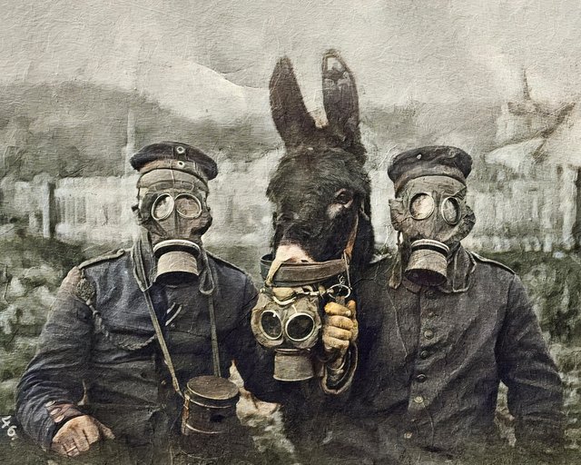 soldier mule gas masks oil paint.jpg