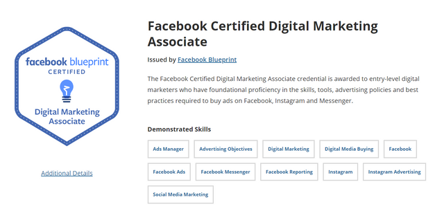Facebook Certified Digital Marketing Associate credential is awarded to Legend Chew
