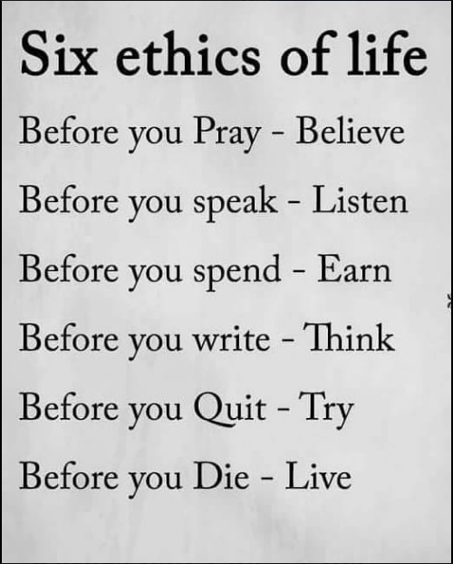 Image result for 6 ethics of life