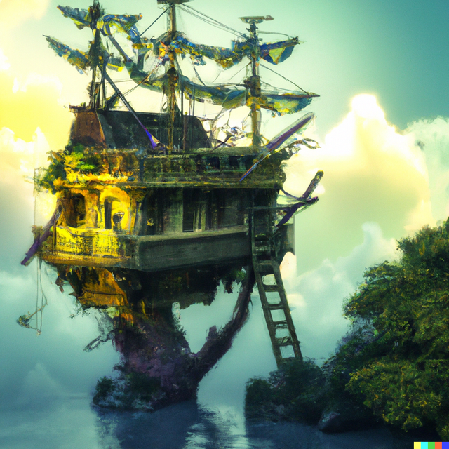 DALL·E 2023-02-14 21.35.05 - a spanish galleon ship as a treehouse digital art.png