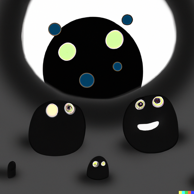 DALL·E 2023-01-11 22.02.46 - A black hole finally sees his mother and father and babies, and cries and laughs with joy.png