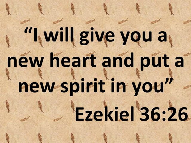 Christian studies on faith. I will give you a new heart and put a new spirit in you. Ezekiel 36,26.jpg