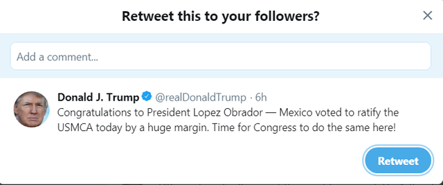 POTUS tweets congrats to Pres Mexico for trade deal.png