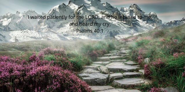 I waited patiently for the LORD; and he inclined to me, and heard my cry. Psalms 401.jpg