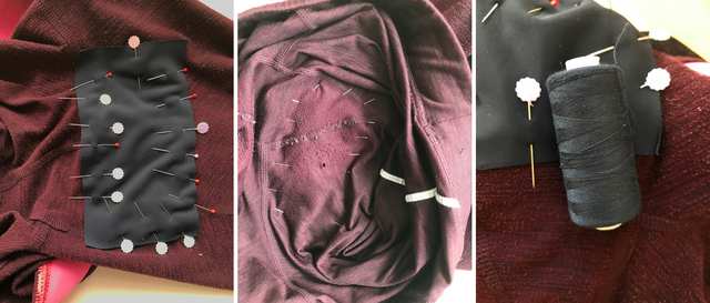 repairing running tights pinning