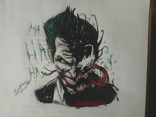 Drawing Of Joker And Venom Style Tattoo Steemit