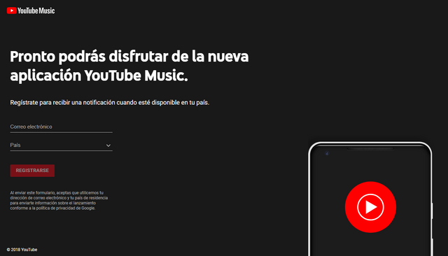 Captura de pantalla de la promoción de Youtube Music