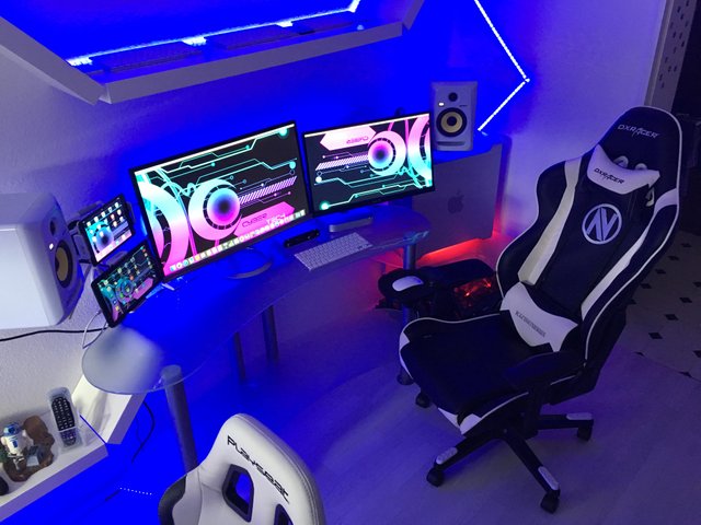Featured image of post Blue And Purple Gaming Setup Can you tell what my favorite color is
