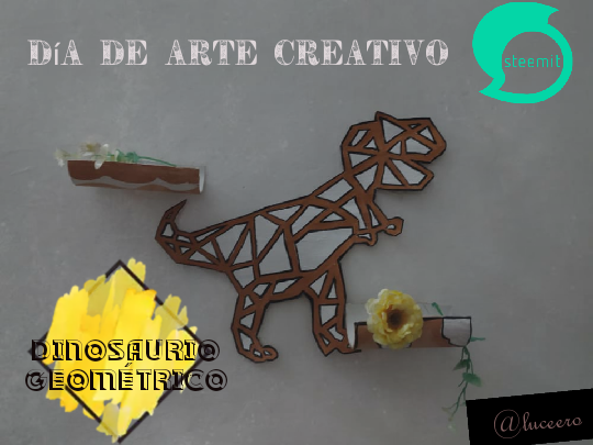 Día de arte creativo -23 de junio 2021- Como hacer un Dinosaurio geométrico  para decorar tu habitación ☆? — Steemit