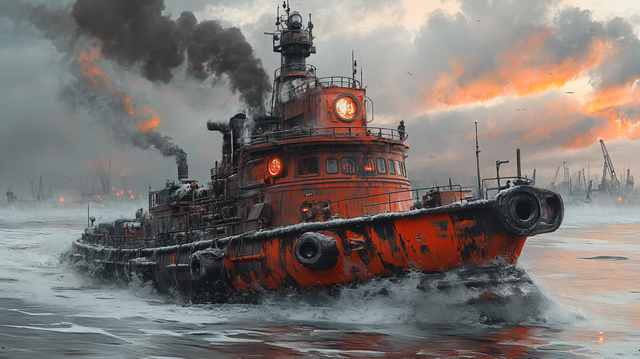 caveproject_retrofuturistic_tug_fishing_boat_detailed_engineeri_b445ffd6-12cb-4c18-8c42-6c612fcdee2c.png