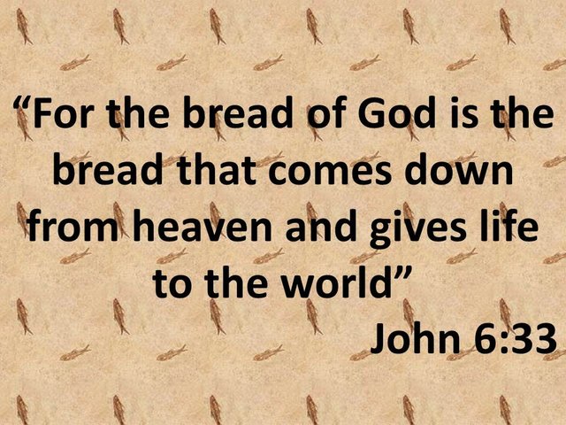 Jesus said. For the bread of God is the bread that comes down from heaven and gives life to the world. John 6,33.jpg