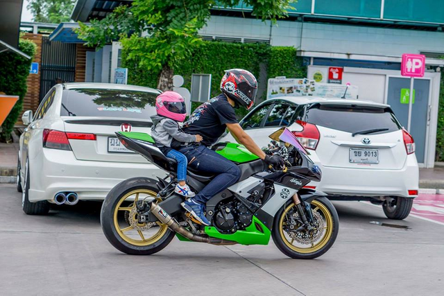 girl with big bike