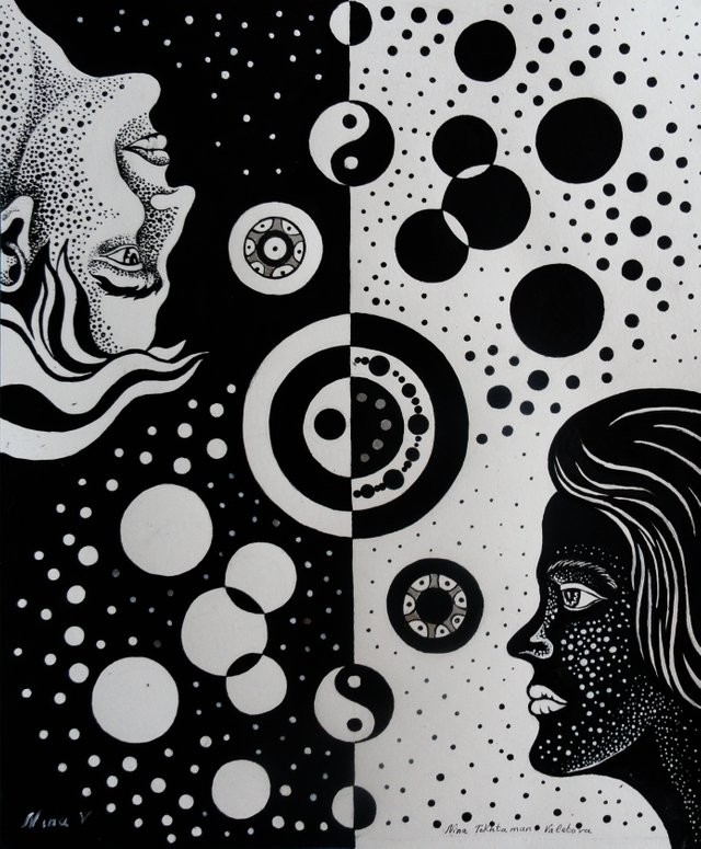 Yin and Yang, ink on paper 2020 43 cm x 36 cm 17 x 14 inches.JPG