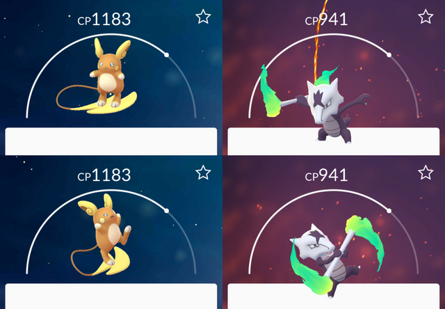 Alolan Raichu and Marowak