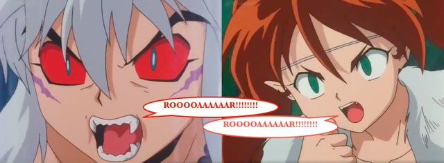 Inuyasha's and Ayame's Earthquaking Roar.jpg