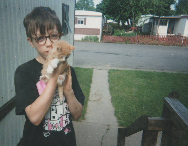 1998-05 Joey & Baby Honey Cat as a Kitten on 163 Front Porch.png