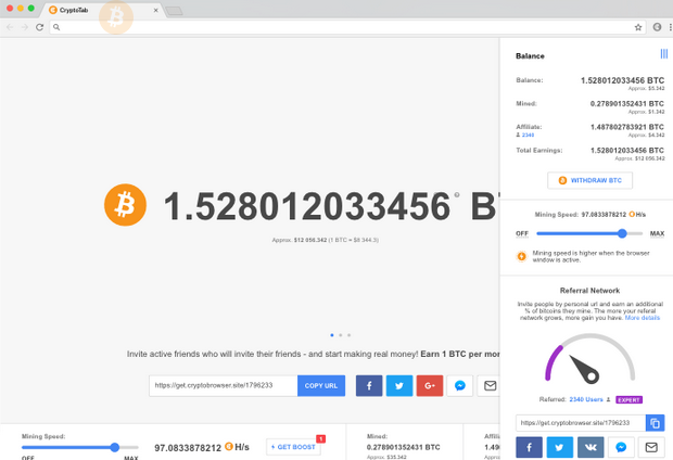 Cryptotab Browser Earn Bitcoin While Surfing Steemit - 