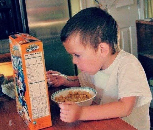 ღ When I Was A Kid, There Were No Phones Or Tablets. We Read Cereal Boxes At Breakfast 😊 ~.jpg