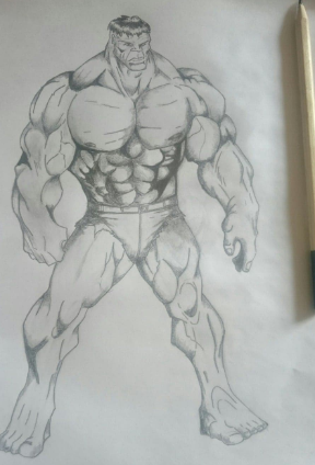 hulk drawings in pencil