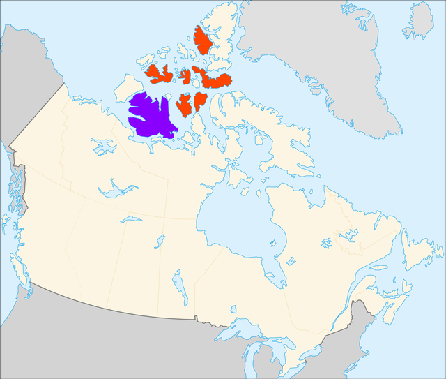 Canadian Arctic Islands (Victoria purple, uninhabited reds).png