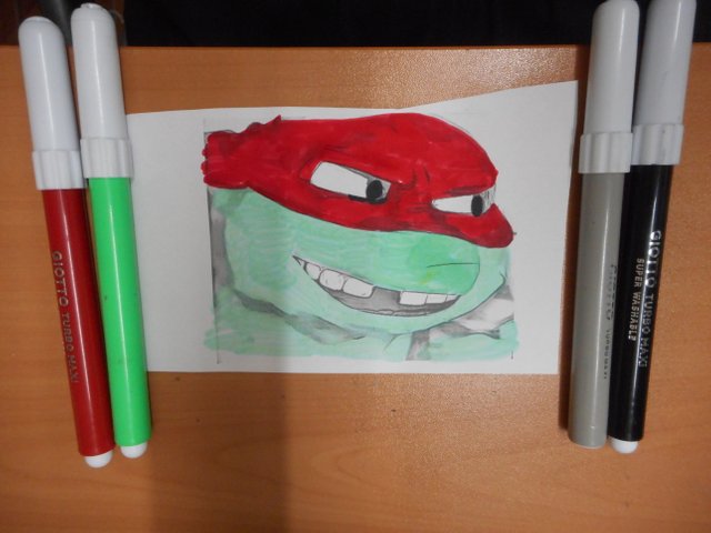 Coloring Raphael  - Teenage Mutant Ninja Turtles Mutant Mayhem - Markers  (1).JPG