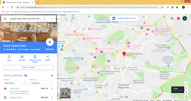divani caravel hotel, google maps.png