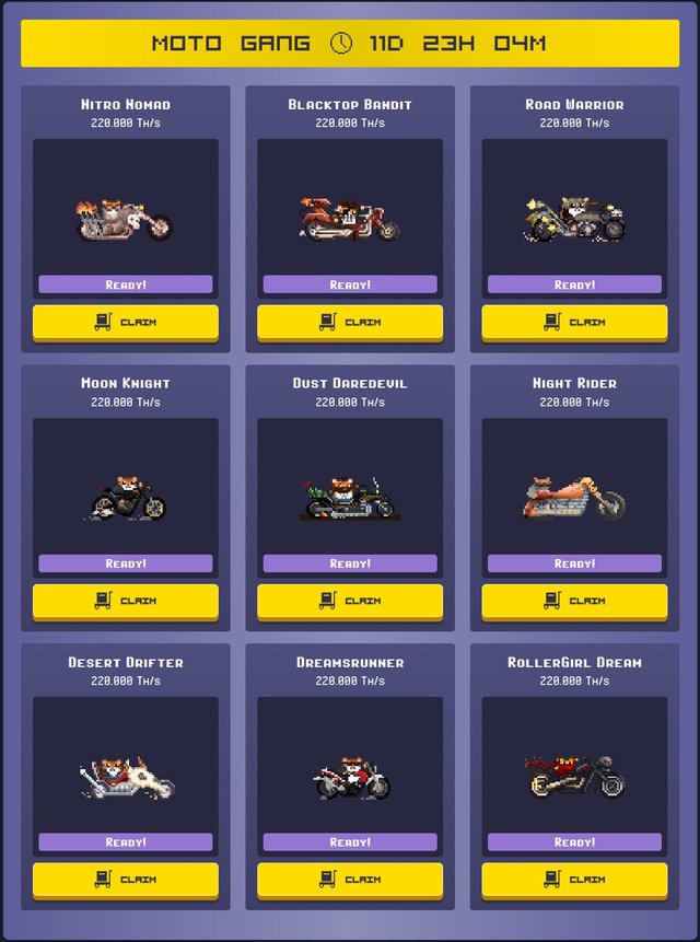 Looks like some players already crafted all 9 Miner-bikes 😎🤘
