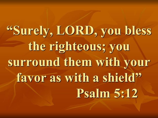 Prayer of a righteous person. Surely, LORD, you bless the righteous; you surround them with your favor as with a shield.jpg