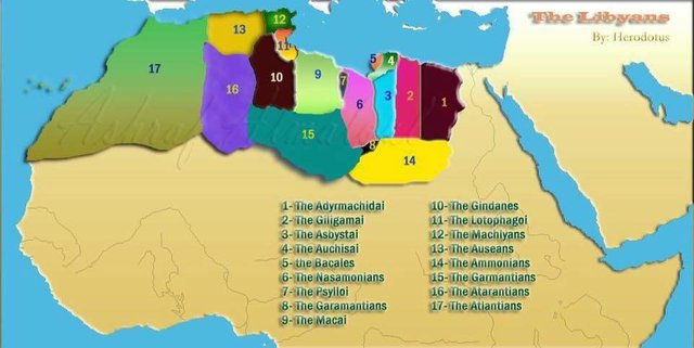 Lybians tribes according to Herodotus, Father of History