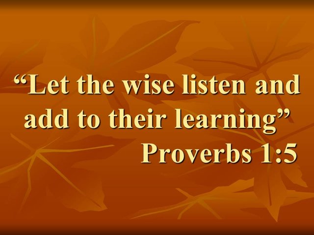 The parables of Jesus and the book of proverbs. Let the wise listen and add to their learning. Proverbs 1,5.jpg