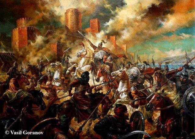 Хан Тервел в битката с арабите при Константинопол.jpg