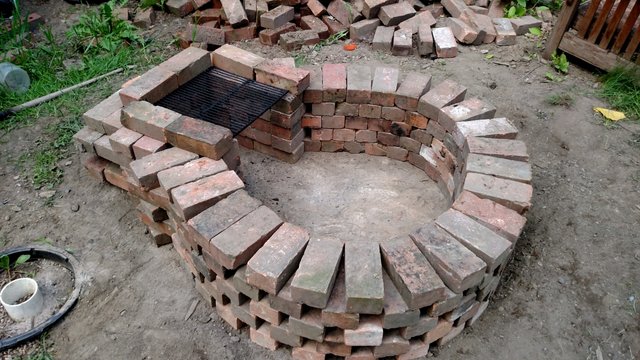 Brick fire shop pit grill