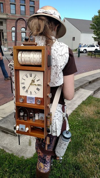 steampunk time traveller port townsend washington festival clock.jpg
