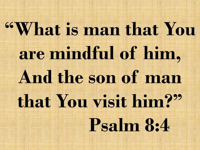 The messianic psalm. What is man that You are mindful of him, And the son of man that You visit him Psalm 8,4.jpg