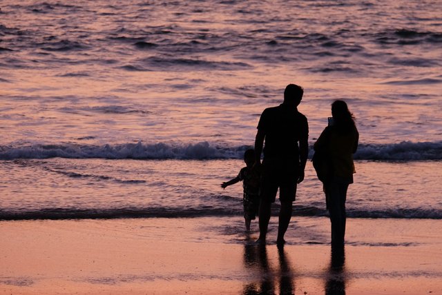 Silhouettes of a Family Watching Sunset on the Beach.jpg