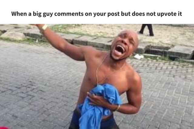 When a big guy comments on your post but does not upvote it.jpg