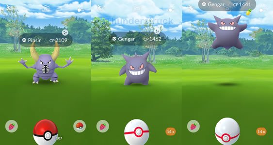 Shiny Gengar model comparison — shiny on right (via Chrales) :  r/TheSilphRoad