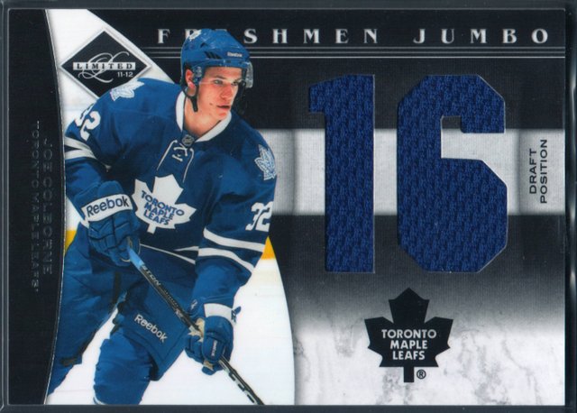 11-12_Panini_Limited_Freshmen_Jumbo_Draft_Position_Jersey_2_Joe_Colborne_43_of_99.JPG