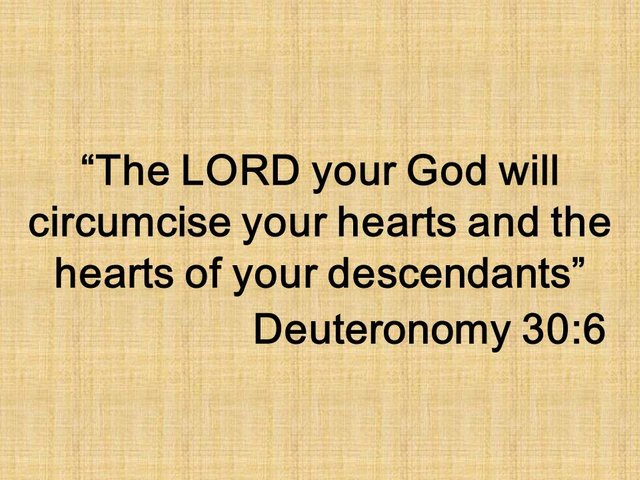 Moses and the covenant. The LORD your God will circumcise your hearts and the hearts of your descendants. Deuteronomy 30,6.jpg