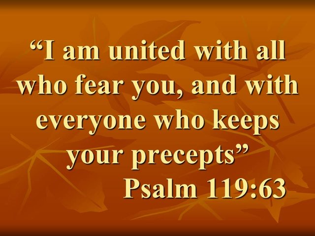 The Bible and friendship. I am united with all who fear you, and with everyone who keeps your precepts. Psalm 119,63.jpg